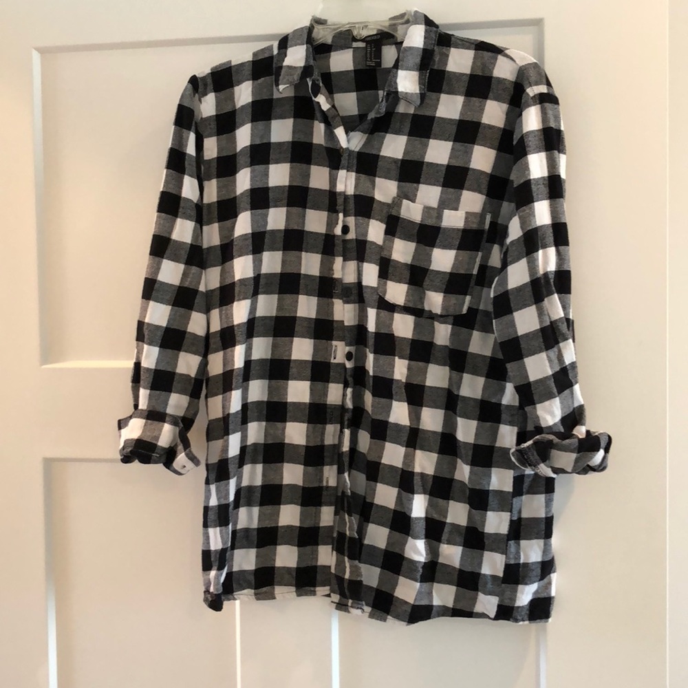 B&W checkered flannel